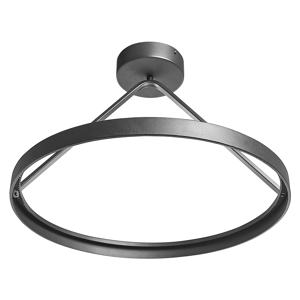 Beliani Pendant LED Lamp Black Metal Steel Integrated LED Lights Rings Round Shape Hanging Modern Lighting Material:Steel Size:50x38x50