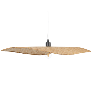 Beliani Pendant Lamp Light Wood Bamboo Natural Hand Woven Shade Ceiling Decor Light Boho Style Material:Bamboo Wood Size:45x123x75