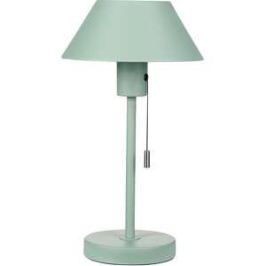 Beliani Table Lamp Light Green Iron Cone Shade with Pull Switch Office Study Modern Material:Iron Size:20x37x20