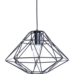 Beliani 1 Light Black Pendant Ceiling Cage Shape Geometric Metal Naked Wire Material:Steel Size:31x117x31