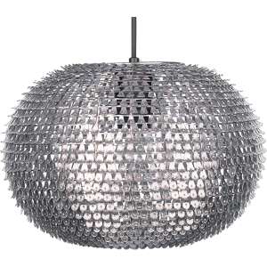 Beliani Pendant Lamp Silver Metal Globe Light Sparkle Scales Material:Metal Size:32x146x32