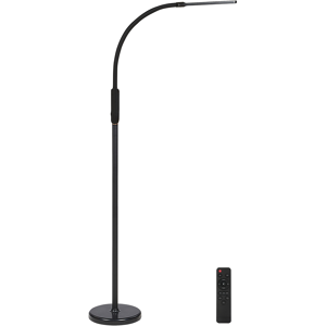 Beliani Floor LED Lamp Black Metal Synthetic Material Touch Switch Dimming Modern Industrial Lighting Home Office Material:Iron Size:24x174x5