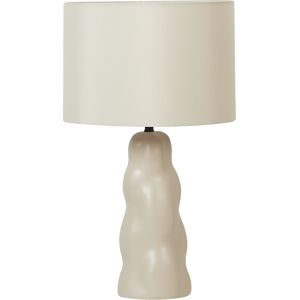 Beliani Table Lamp Beige Ceramic 30 x 30 x 51 cm Beige Cone Shade Bedside Living Room Bedroom Lighting Modern Minimalist Material:Ceramic Size:30x51x30