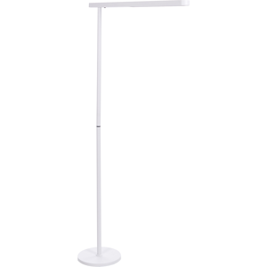 Beliani Floor LED Lamp White Aluminium 186 cm Height Switch Modern Industrial Lighting Home Office Material:Aluminium Size:7x186x95