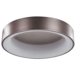 Beliani Ceiling Lamp Light Brown Synthetic Material Steel Integrated LED Lights Round Shape Decorative Modern Lighting Material:Steel Size:61x15x61