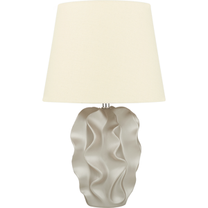 Beliani Bedside Table Lamp Golden Base Cream Shade Material:Ceramic Size:28x46x28