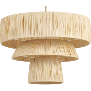 Beliani Pendant Lamp Natural Paper Textured Shade Japandi Natural Style Jute Cord  Material:Paper Size:45x180x45