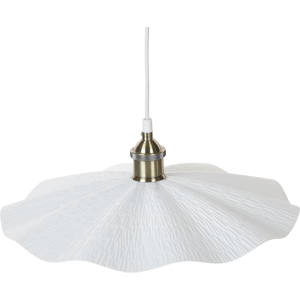 Beliani Pendant Lamp White Brass Metal Modern Industrial Style Decorative Ceiling Light Living Room Dining Material:Iron Size:40x127x40