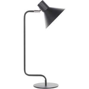 Beliani Desk Lamp Black Metal 51 cm Bedside Table Lighting Adjustable Cone Shade On-Off Switch Bedroom Living Room Home Office Industrial Design Material:Iron Size:17x51x17