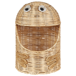 Beliani Wicker Toy Basket Light Rattan Woven Toy Hamper Child's Room Accessory Material:Rattan Size:24x36x24