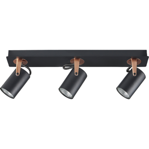 Beliani Ceiling Lamp Black Metal 3 Light Shades Adjustable Lights Modern Material:Metal Size:7x12x44