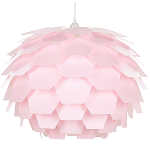 Beliani Pendant Lamp Pink Plastic Pine Cone Globe Shade Hanging Lamp Material:Synthetic Material Size:60x176x60
