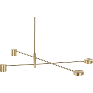 Beliani Pendant Lamp 4 Lights Gold Metal Frame Minimalist Modern Living Room Bedroom Material:Iron Size:30x73x104