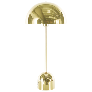 Beliani Table Lamp Gold Metal Glossy Copper Round Shade Night Lamp Desk Light Material:Metal Size:30x64x30