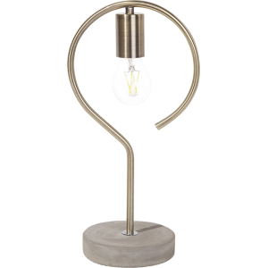 Beliani Table Lamp Brass Colour Metal Concrete Base Industrial Material:Metal Size:14x40x20