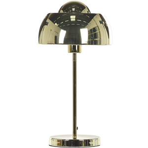 Beliani Table Lamp Bedside Gold Metal Round Base Dome Shade Glam Reading Light Material:Metal Size:24x44x24