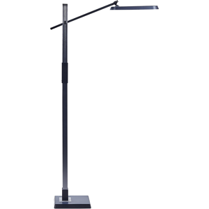 Beliani Floor LED Lamp Dark Grey Synthetic Material 144 cm Height Dimming CCT Modern Lighting Home Office Material:Synthetic Material Size:19x144x66