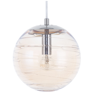 Beliani Pendant Lamp Tinted Glass Gold Modern Globe Ceiling Light Material:Glass Size:16x120x16