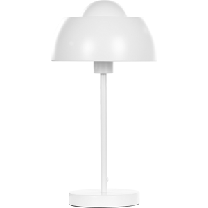 Beliani Table Lamp Bedside White Metal Round Base Dome Shade Glam Reading Light Material:Metal Size:24x44x24