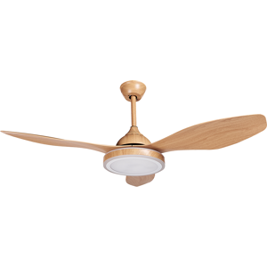 Beliani Ceiling Fan with Light Ventilator Brown Synthetic Material Metal 3 Blades Remote Control Wood Grain Effect Minimalist Design Material:Iron Size:108x50x108