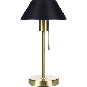 Beliani Table Lamp Black and Gold Iron Cone Shade with Pull Switch Office Study Modern Material:Iron Size:20x37x20