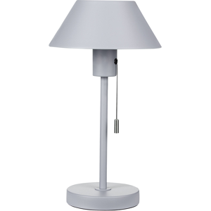 Beliani Table Lamp Light Grey Iron Cone Shade with Pull Switch Office Study Modern Material:Iron Size:20x37x20