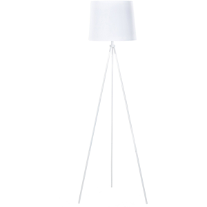 Beliani Floor Lamp White Metal 149 cm Tripod Polycotton Drum Shade Modern Design Material:Metal Size:35x149x35