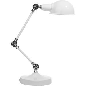 Beliani Swing Arm Desk Lamp White Industrial Adjustable Shade Material:Metal Size:15x61x15