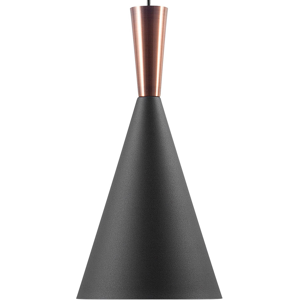 Beliani Hanging Light Pendant Lamp Black Shade Geometric Cone Modern Minimalistic Design Material:Aluminium Size:19x190x19