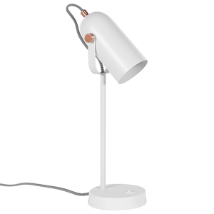 Beliani Desk Lamp White Metal 48 cm Spotlight Shade Adjustable Industrial Home Office Material:Metal Size:17x48x8