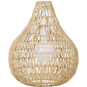 Beliani Pendant Ceiling Lamp Beige Paper Rope Plaited Shade Round Boho Material:Paper Rope Size:40x167x40