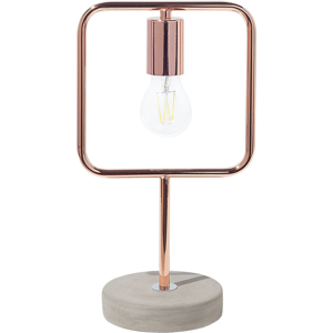 Beliani Table Lamp Copper Colour Metal Concrete Frame Industrial Material:Metal Size:21x37x21