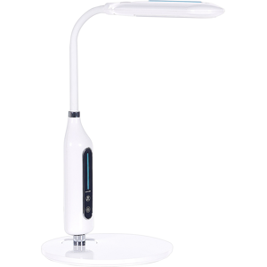 Beliani Desk Lamp White Table Lighting Reading Computer Lamp Adjustable Arm Slide Dimmer Colour Temperature  Material:Synthetic Material Size:18x38x21