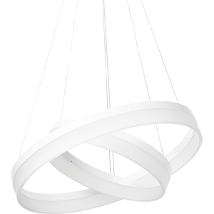 Beliani Pendant Lamp White Aluminium Integrated LED Lights 2 Round Rings Hanging Modern Lighting Material:Aluminium Size:60x112x60