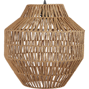 Beliani Pendant Lamp Natural Rope Cord Hand Woven Wicker Shade Ceiling Light Boho Style Material:Paper Size:40x131x40