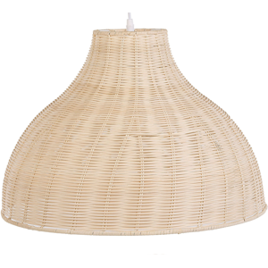 Beliani Pendant Ceiling Lamp Rattan Wicker Bell Shade Boho Rustic Material:Rattan Size:50x117x50