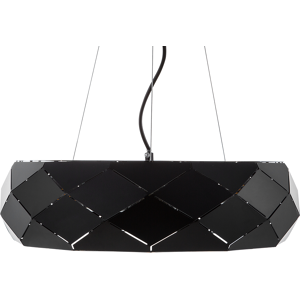 Beliani Ceiling Lamp Black Metal 121 cm Geometric Shade Contemporary Material:Metal Size:40x121x40