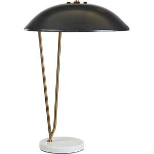 Beliani Table Lamp Black and Gold Marble Base Iron Shade Office Study Modern Material:Iron Size:40x58x40