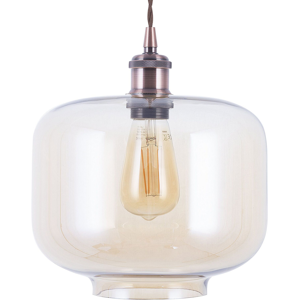 Beliani Pendant Lamp Transparent Glass Task Lighting Industrial Material:Glass Size:24x125x24