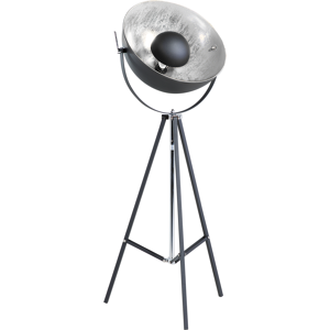 Beliani Floor Lamp Black with Silver Metal 165 cm Tripod Base Adjustable Open Shade Industrial Design Material:Steel Size:68x165x53