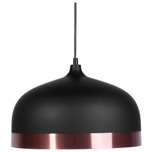 Beliani 1-Light Pendant Ceiling Black Round Shade Elegant Material:Aluminium Size:33x130x33