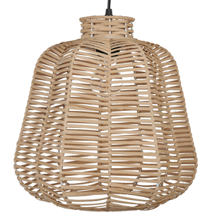 Beliani Pendant Lamp Natural Rattan Hand Woven Wicker Shade Ceiling Light Boho Style Material:Rattan Size:33x128x33