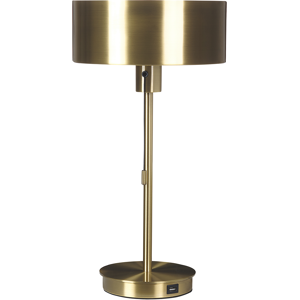 Beliani Table Lamp Gold Iron Cone Shade USB Port with Pull Switch Office Study Functional Modern Material:Iron Size:25x47x25