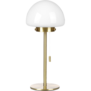 Beliani Table Lamp Gold Metal Base Glass Shade Pull Switch Minimalistic Style Home Office Light Material:Glass Size:17x39x17