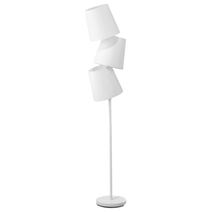 Beliani Floor Lamp White Fabric and Metal 164 cm 3-Light Adjustable Modern Material:Metal Size:24x164x24