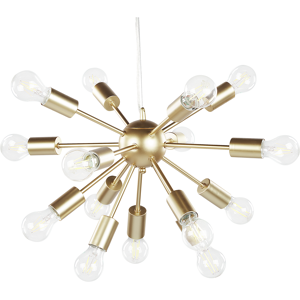 Beliani Pendant Lamp Gold Metal 115 cm 15-Lightbulb Fixture Exposed Ambient Lighting Material:Iron Size:52x115x52