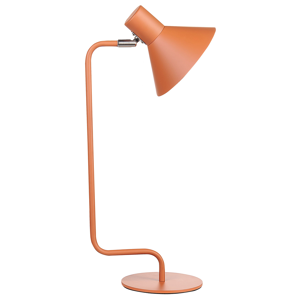 Beliani Desk Lamp Orange Metal 51 cm Bedside Table Lighting Adjustable Cone Shade On-Off Switch Bedroom Living Room Home Office Industrial Design Material:Iron Size:17x51x17
