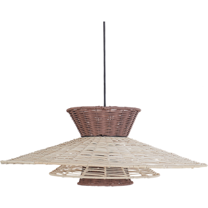 Beliani Hanging Pendant Lamp Brown and Beige Rattan Boho Style Lighting Material:Rattan Size:60x100x60