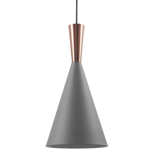 Beliani Hanging Light Pendant Lamp Grey Shade Geometric Cone Modern Minimalistic Design