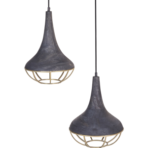 Beliani Pendant Lamp Black Natural Wooden Shade Ceiling Light Boho Style Home Accessories Handmade Material:Mango Wood Size:36x150x36